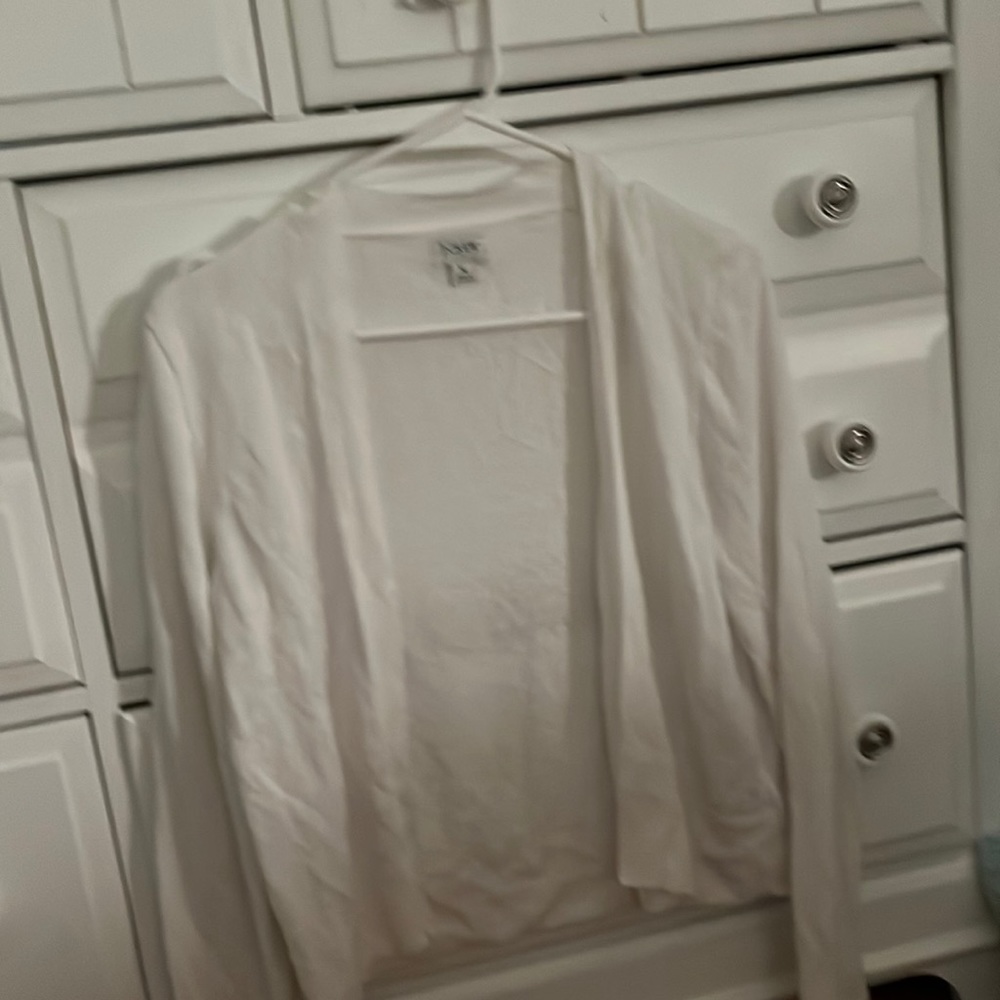 White Cardigan that works for occasions that may need an extra layer!!